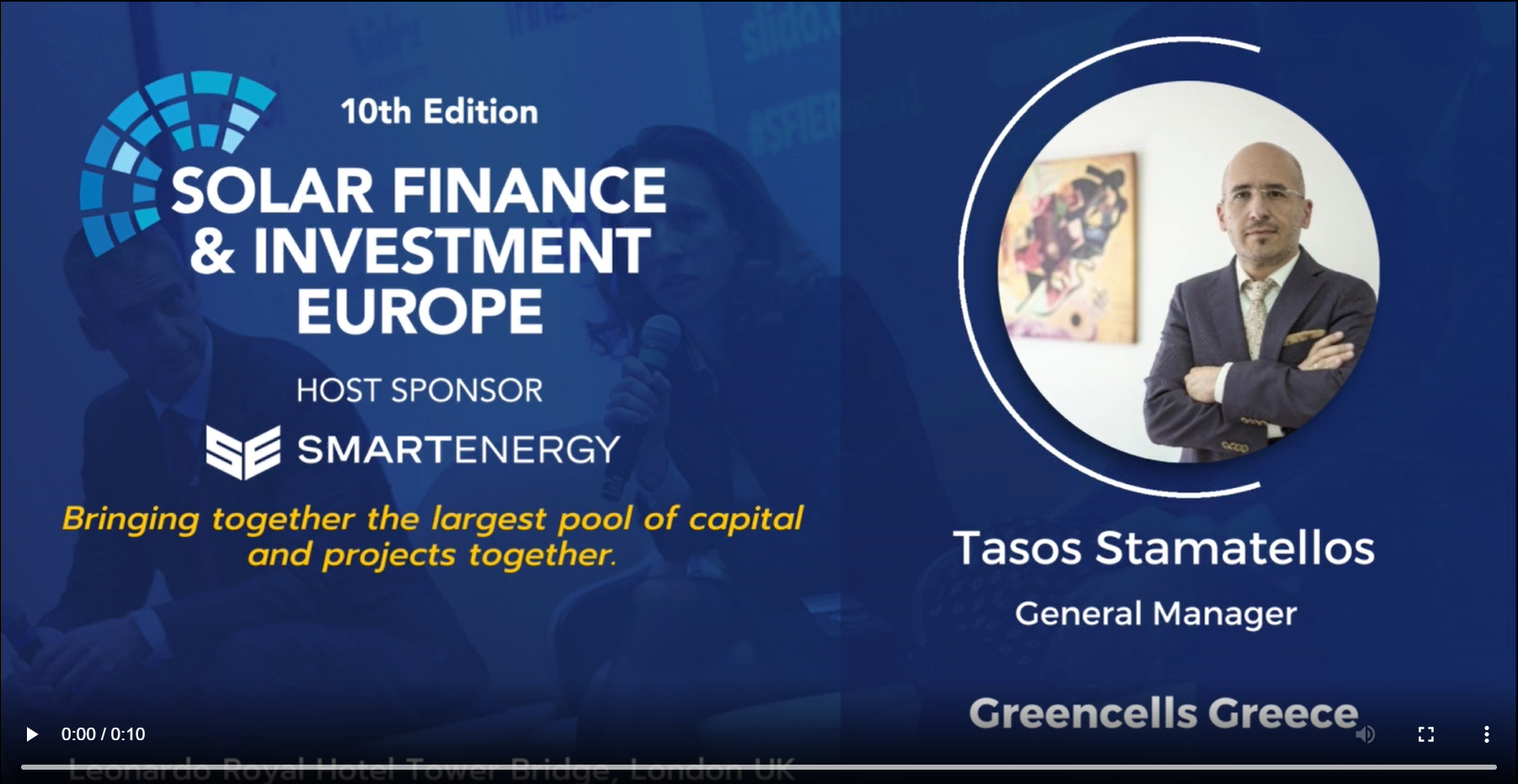 Greencells participa en la mesa redonda de Solar Finance & Investment Europe de este año